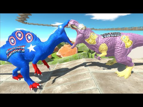 CAPTAIN AMERICA SPINOSAURUS DEATH CLIMB - Animal Revolt Battle Simulator