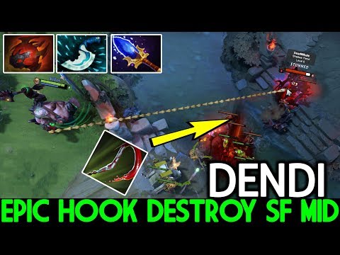 DENDI [Pudge] Epic Hook Destroy SF Mid King is Back 7.23 Dota 2