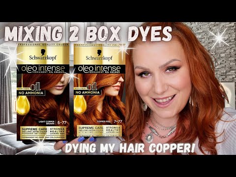 MIXING 2 SCHWARZKOPF OLEO INTENSE BOX DYES TOGETHER - 7.77 & 5.77 TO MAKE THE 'PERFECT' COPPER