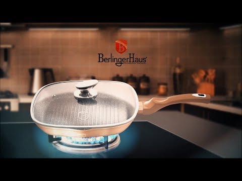 GRANITINĖ GRILĖLĖ 28 cm BERLINGER HAUS METALLIC LINE ROSE GOLD BH-1610-N video