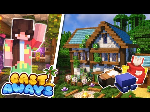 Making our first Shop 🌴🌸Castaways Modded Minecraft SMP Episode 2