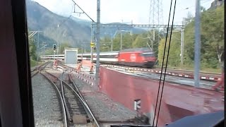 preview picture of video 'Glacier Express Route - Brig to Visp, Driver's cab-view'