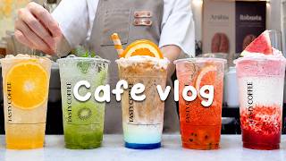 🌈오늘 음료들 색감 미쳤는데?😳1 hour/카페브이로그/Cafe Vlog/ASMR/Tasty Coffee