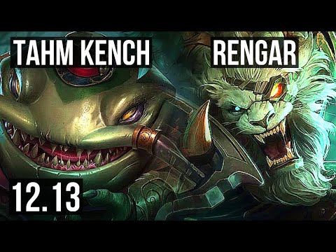 TAHM KENCH vs RENGAR (TOP) | 4/0/2, 1.5M mastery, 600+ games | KR Master | 12.13