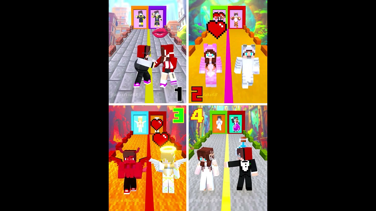 JJ And JJ Sister's Challenges 🔥 - MAIZEN Minecraft Animation #shorts