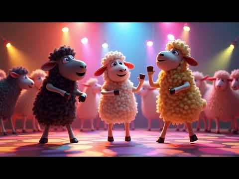 Baa Baa Black Sheep DISCO Remix! ⚫⚪🌟 Dance Party with 3 Colorful Sheep! | Kids Song & Nursery Rhyme