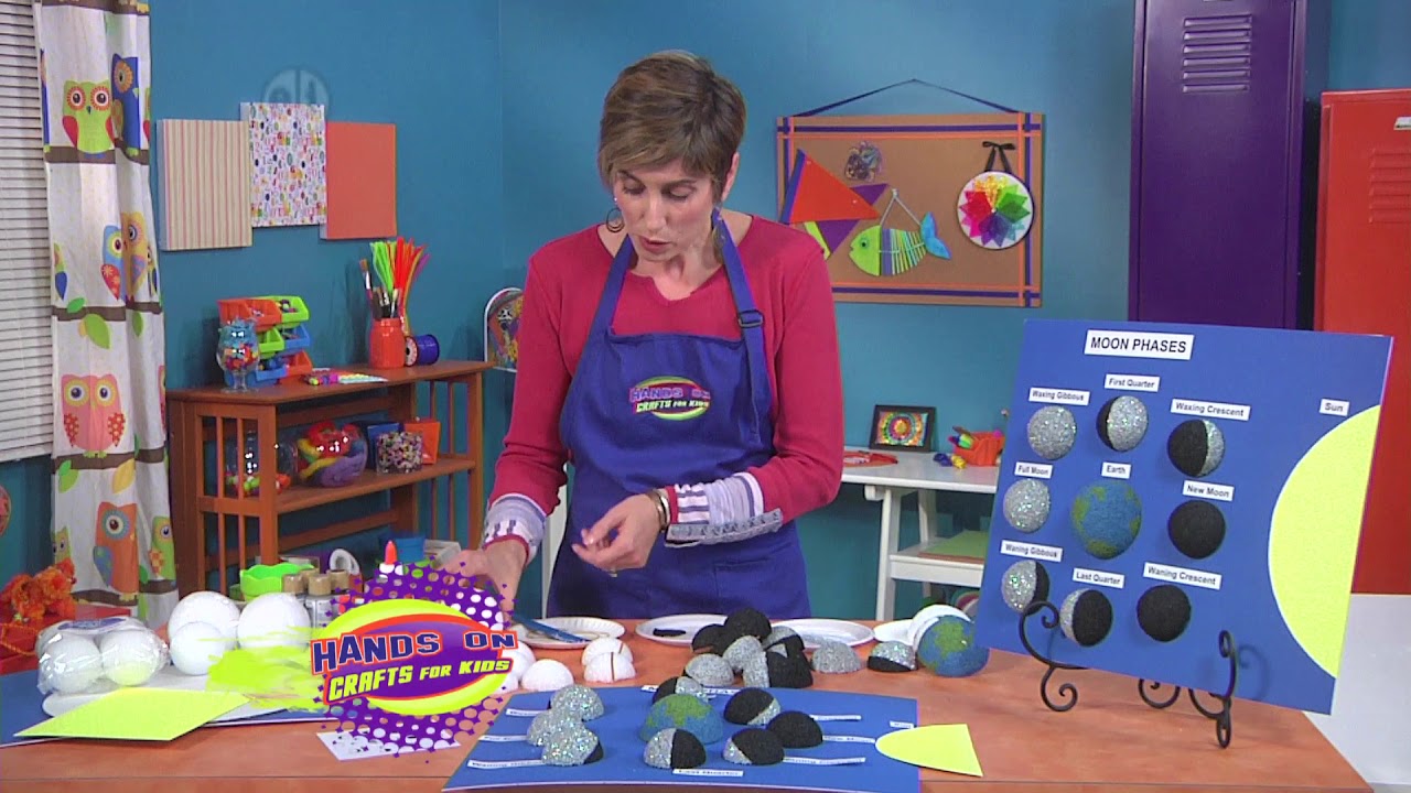 How to illustrate the phases of the moon on Hands On Crafts for Kids with Candie Cooper (1903-2)