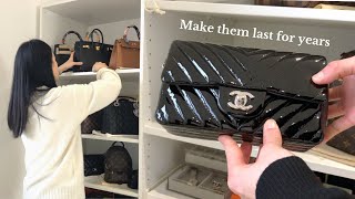 How I Store And Care For Luxury Bags |luxury minimalist bag collection Hermes Dior LV Chanel  AD