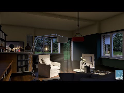 Interior with volumetric light in Lumion 12