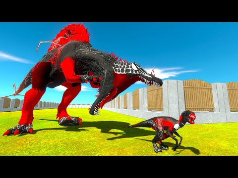 DINOSAURS HUNTED by SPINO BLACK WIDOW - Animal Revolt Battle Simulator ARBS