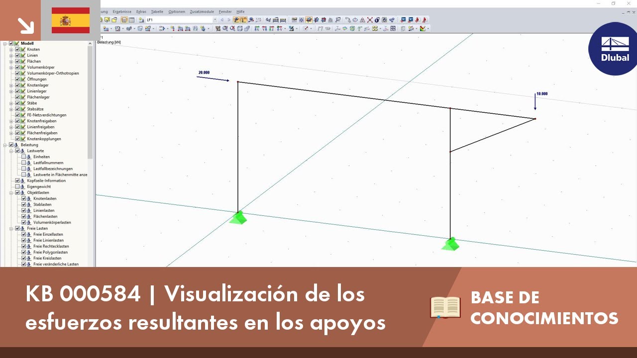 KB 000584 | Visualización de los esfuerzos resultantes en los apoyos