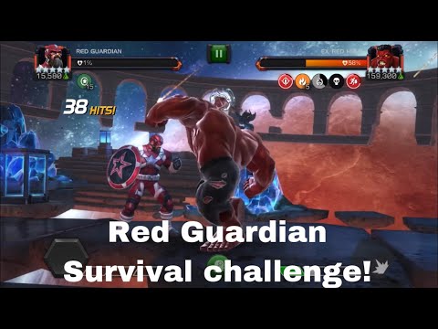 Red Guardian Survival Challenge Against Labyrinth of Legends Redhulk - marvel contest of champion