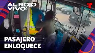 Pasajero fuera de control ataca al conductor de un autobús y causa una desgracia