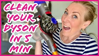 How to CLEAN your DYSON V8 in 5 minutes! / how to clean the dyson V8 cordless vacuum