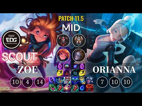 EDG Scout Zoe vs Orianna Mid - KR Patch 11.5