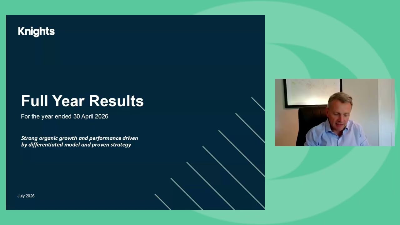Thumbnail for Knights Group: Investor Presentation (FY Results) - July 2026