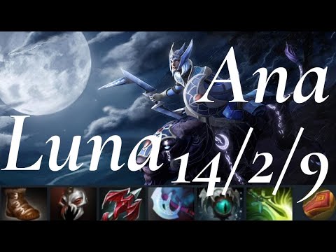 Ana Luna vs Troll Warlord - when u can farm 18mins - dota2