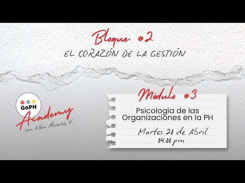 3. Psicología de las Organizaciones en la PH