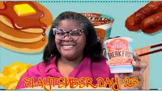 SLAYTEMBER DAY 23: BREAKFAST CUP NOODLES COLAB REVIEW W/@CJandReese #THEREVIEWQUEEN
