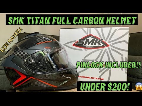 CHEAPEST CARBON HELMET | REVIEW 2022 | SMK TITAN NERO | MOTORCYCLE GEAR | DOT & ECE RATED