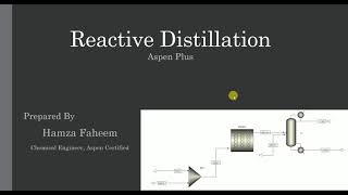 Rate based Reactive Distillation column