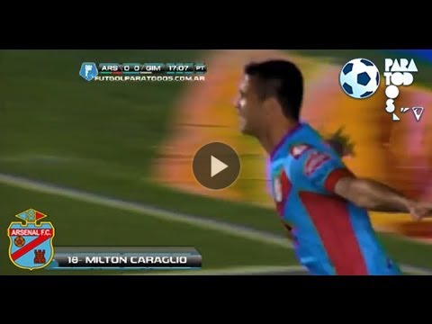Gol de Caraglio. Arsenal 1 Gimnasia 0. Fecha 13. Torneo Inicial 2013. Fútbol Para Todos