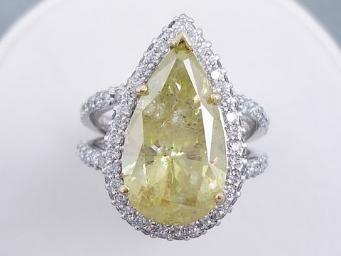 8.28 ctw Pear Shape Diamond Engagement Ring - BigDiamondsUSA
