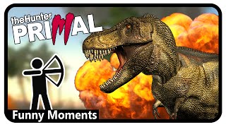 The Hunter: Primal Gameplay | Glitching T-Rex (Funny Moments)