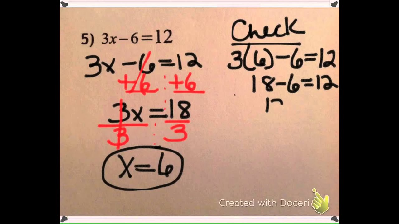 Two-Step Equation Solving Notes