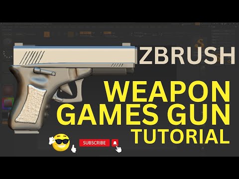 zbrush Gun tutorial | Zbrush weapon | how to create 3D Gun in zbrush |