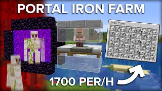 Minecraft Portal Based Iron Farm - 1700 Iron Ingot