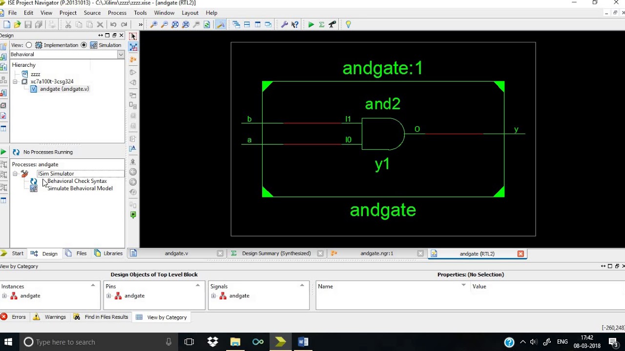 AND Logic Gate with Verilog HDL