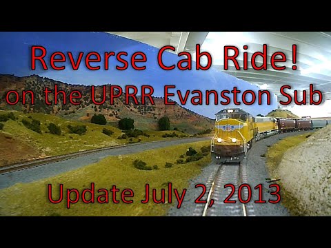 Reverse Cab Ride on the UPRR Evanston Sub. HO Model Railroad in Action-Weekly Update 7-2-23 s2023e26