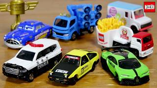 トミカ博in東京 初登場！トミカ イベントモデル６種 ランクル300 パトカー・AE86 スプリンタートレノ・TOMICA EXPO 照明車・ブガッティ シロン ピュアスポーツ・フライドポテトカー