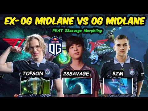 T1 Topson vs BZM - OG MIDLANE BATTLE FEAT Talon 23savage Morphling Dota 2 pro Gameplay