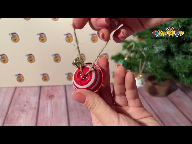 Украшение елочное Бубенцы металлические 3шт 3,5см  - видео