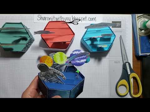 #107 VIDEO Hexagon Pop Up Box card video tutorial with pictures