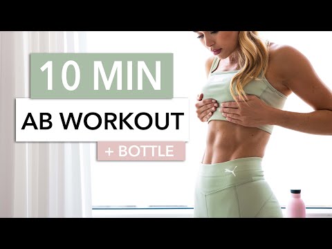 10 MIN AB WORKOUT + BOTTLE / or a small weight, extra resistance & special exercises I Pamela Reif thumnail
