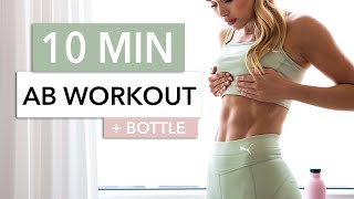 10 MIN AB WORKOUT + BOTTLE / or a small weight, extra resistance &amp; special exercises I Pamela Reif