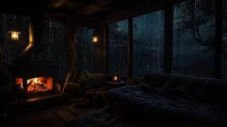 Gentle Rain in a Quiet Cabin at Night | A Cozy Retreat to Ease Stress and Anxiety