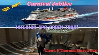 Carnival Jubilee Room 5237 Tour | Interior Spa Cabin, Thermal Suites & Gym Walkthrough!
