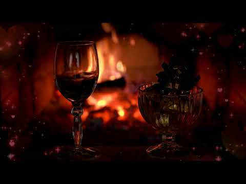 Romantic Music for Love Night❤️Crackling Fireplace & Love Making Music 3 Hours, Wine and Chill Music
