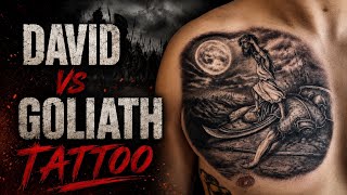     How I Created This David vs Goliath Chest Piece | Real Time Tattooing + Timelapse