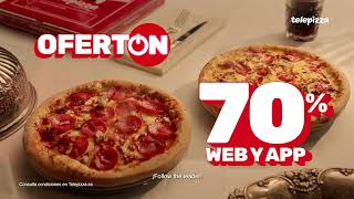 Telepizza 70% de descuento en Telepizzas  por tiempo limitado anuncio