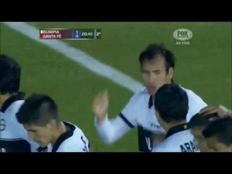 Gol de Olimpia - H.Miranda - Olimpia 2 x 0 Santa Fe - Semifinales - Libertadores 2013