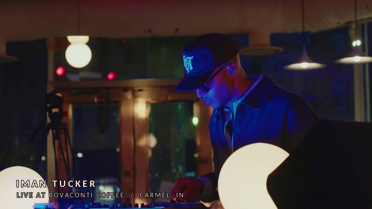 Iman Tucker live DJ set at Bovaconti Coffee in Carmel, Indiana