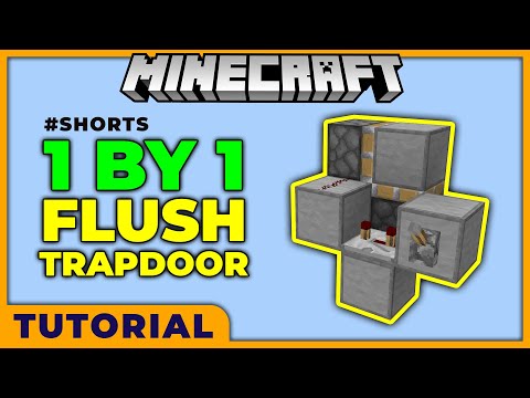 UnpredictableXY - How To Make A 1 By 1 Flush Piston Trapdoor In Minecraft [Redstone Tutorial] #Shorts
