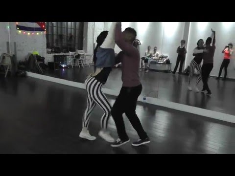 Salsa Class 19.01.16 at D'AKOKAN Dance School - Yoandy Villaurrutia & Natasha Sirenko