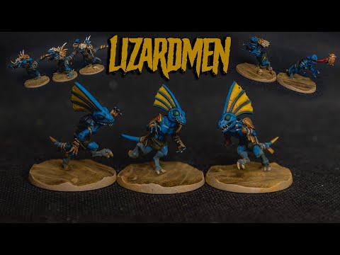 I painted a LIZARDMEN Team | Games Workshop Blood Bowl Team.