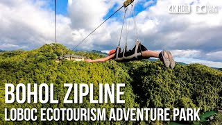 1km Zipline Bohol Adventure Park, On Ride - 🇵🇭 Philippines [4K HDR] Walking Tour